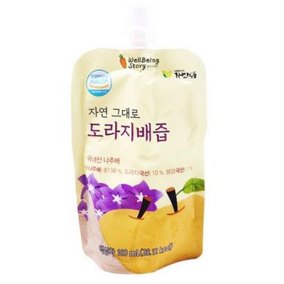 Domestic, Naturally Made Balloon Flower and Pear Juice. It Is Easy and Delicious for Children To Drink. 20 Pouches, 100ml, 20 Pcs