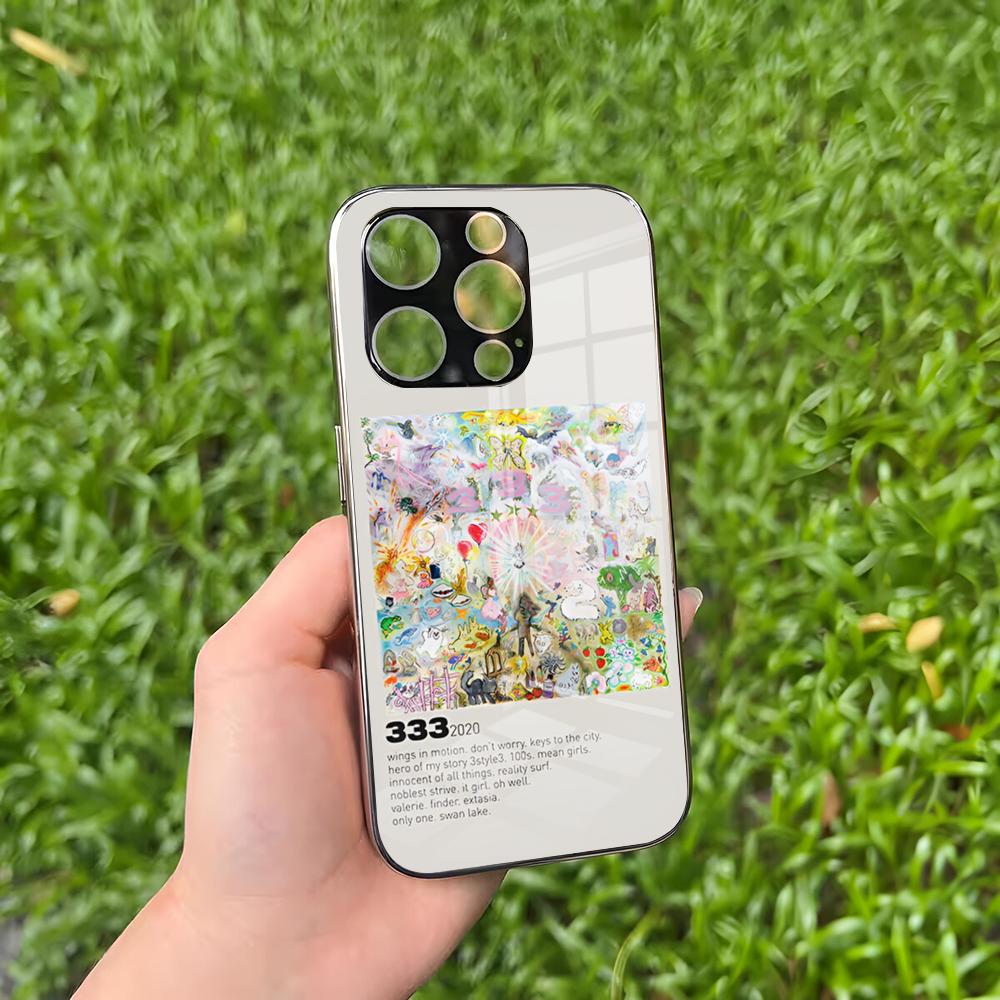 

Чехол для телефона B-Bladee 333 для IPhone 16 15 14 13 12 11 Pro Max Plus Mini MagSafe Стеклянная крышка IPHONE16 PRO-1