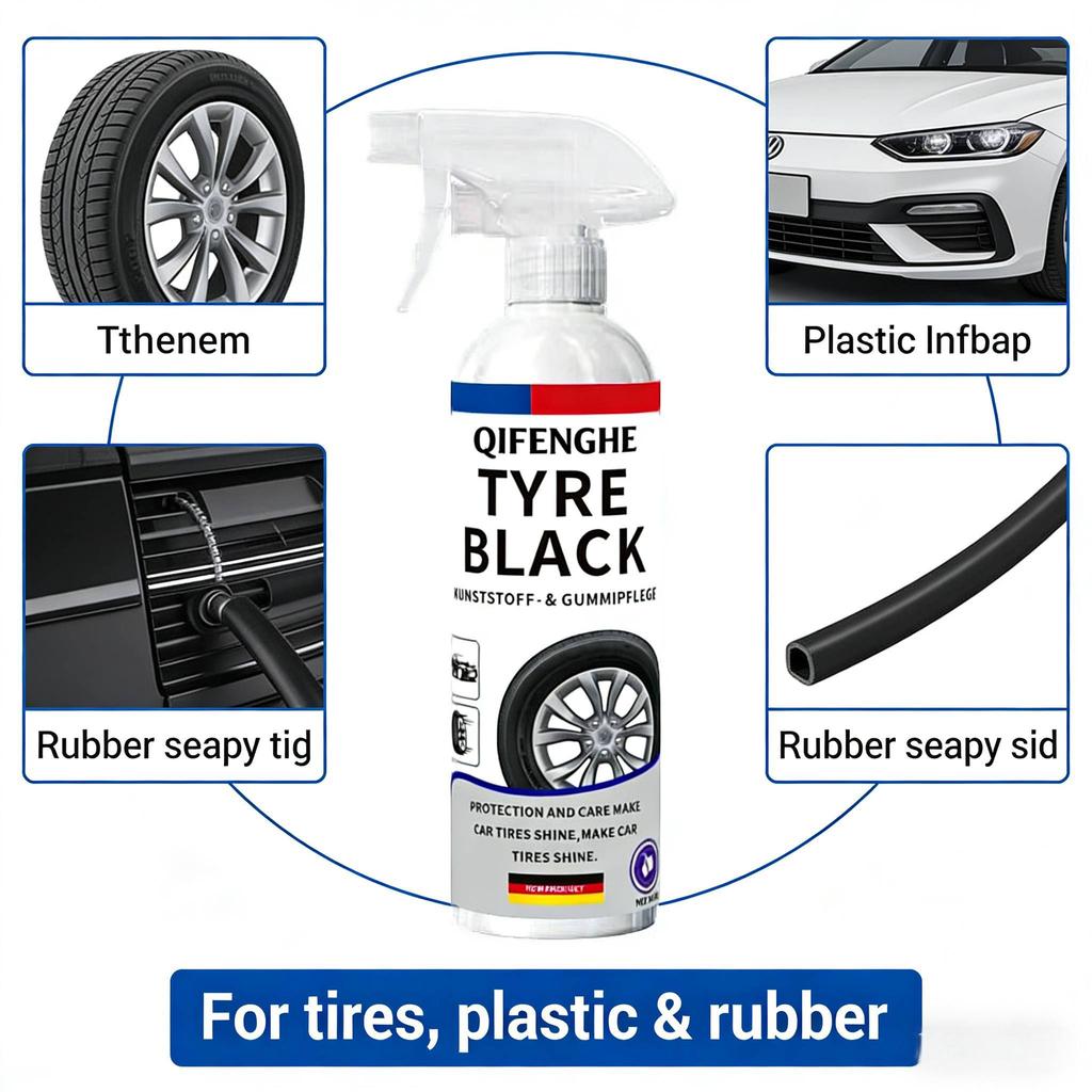 500ml Tire Shine & Protectant Spray Anti-Aging Rubber Conditioner Waterproof Dressing for Car Tires Plastic Trim UV Protection