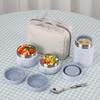 SANTECO Vacuum Insulated Soup Lunch Set 1050ml Lunch Insulated Bento and Carrying Bag Perfect for Picnics and Club Activities Jar, Box, Spoon,
