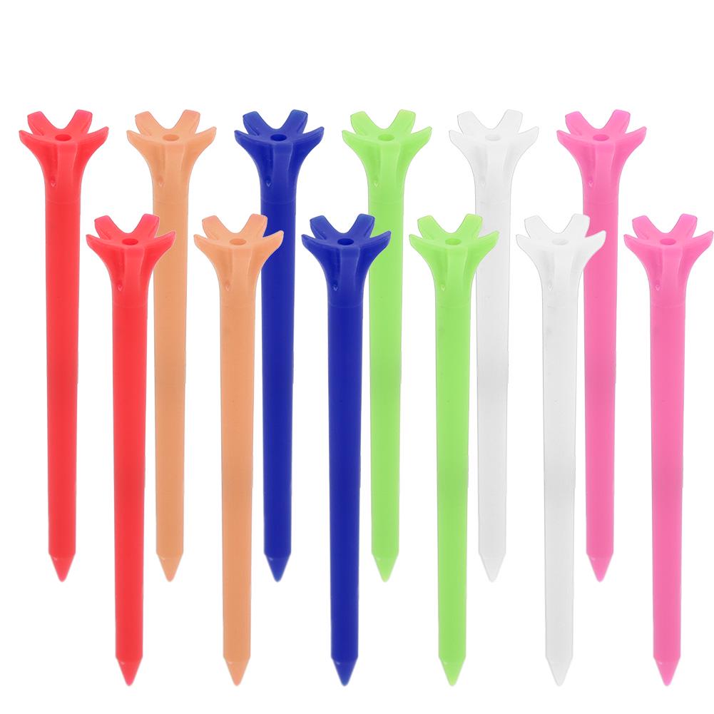 Tee-uri de golf din plastic durabil de 70 mm, suport pentru minge de golf cu rezistență zero, cu cinci dinți pentru antrenament sportiv