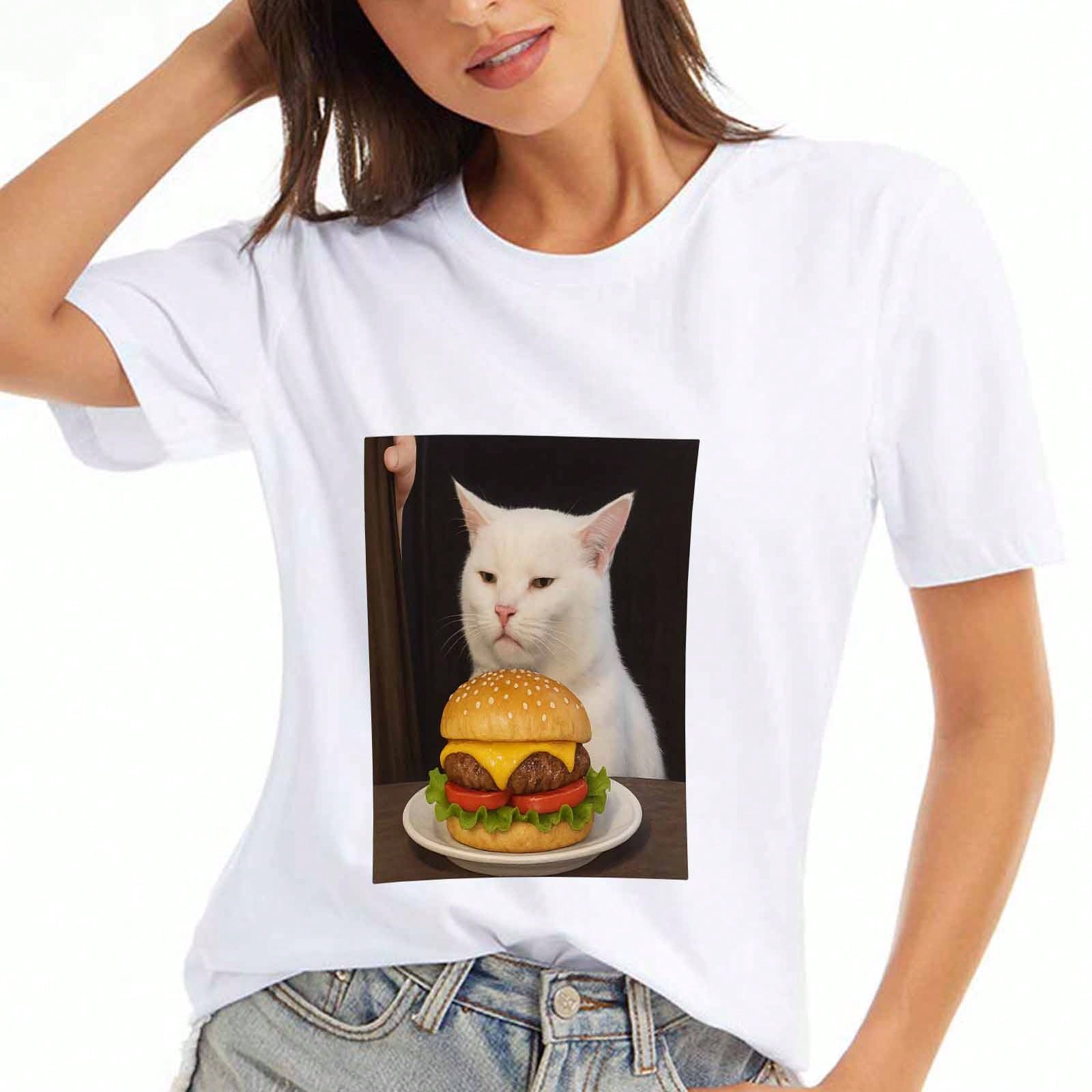 Cartoon Waffle Ladies Cotton T Shirt, Premium Cotton HighQuality Printing, Durable, Casual Fashion, Funny Food Tee, Cute Waffle Graphic TShirt, Carto S разноцветный