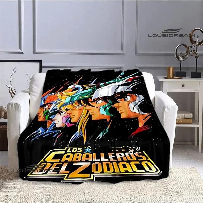 Knights of the Zodiac Cartoon Print Throw Blanket Soft Flannel Warm Cozy for Home Bed Travel Birthday Gift