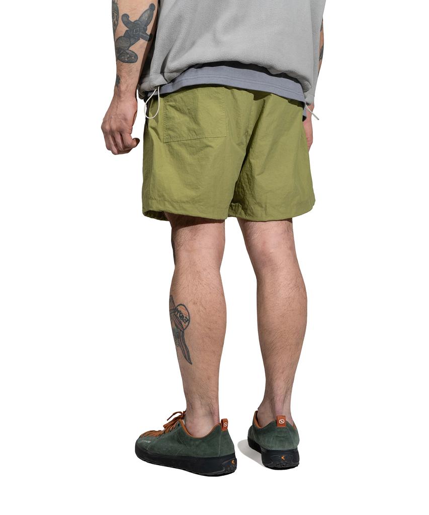 WHILE Half Balloon Climbing Pants Summer Hiking Shorts With String (Olive Green)