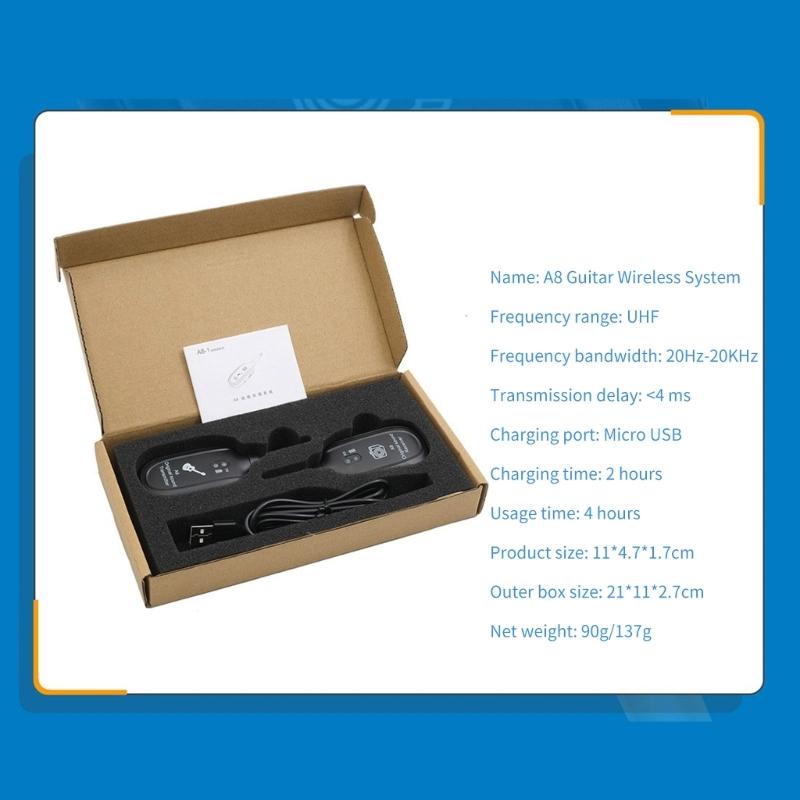 Wireless Guitar Transmitters Receiver UHF Wireless Guitar System Sound Wireless Transmitters Receiver for Guitar Bass