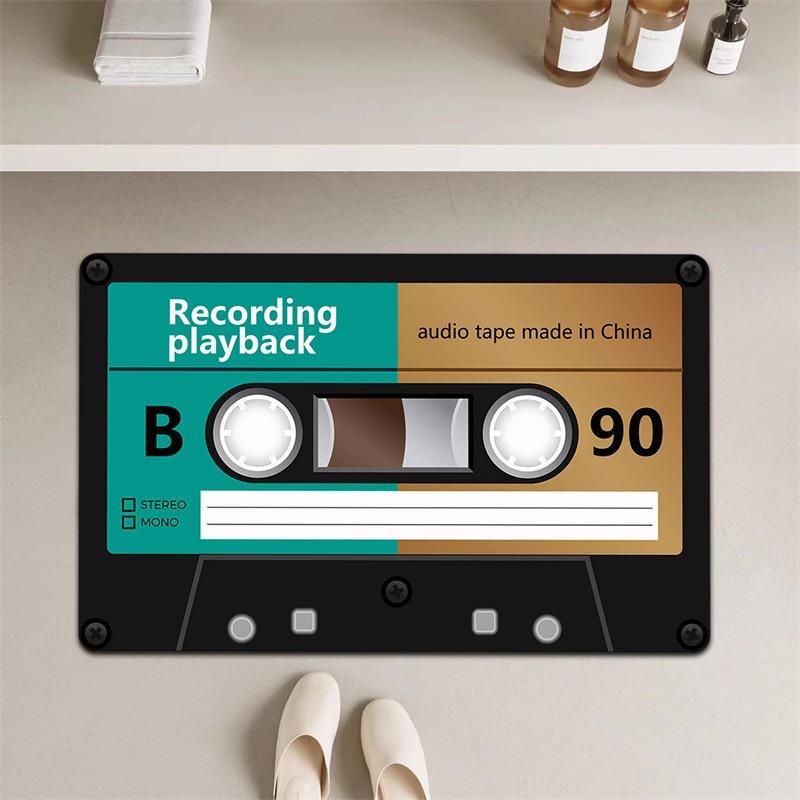 Vintage Tape Bathroom Entry Welcome Mat Super Absorbent Non-slip Soft Carpet Home Entrance Welcome Living Room Bedroom Mat