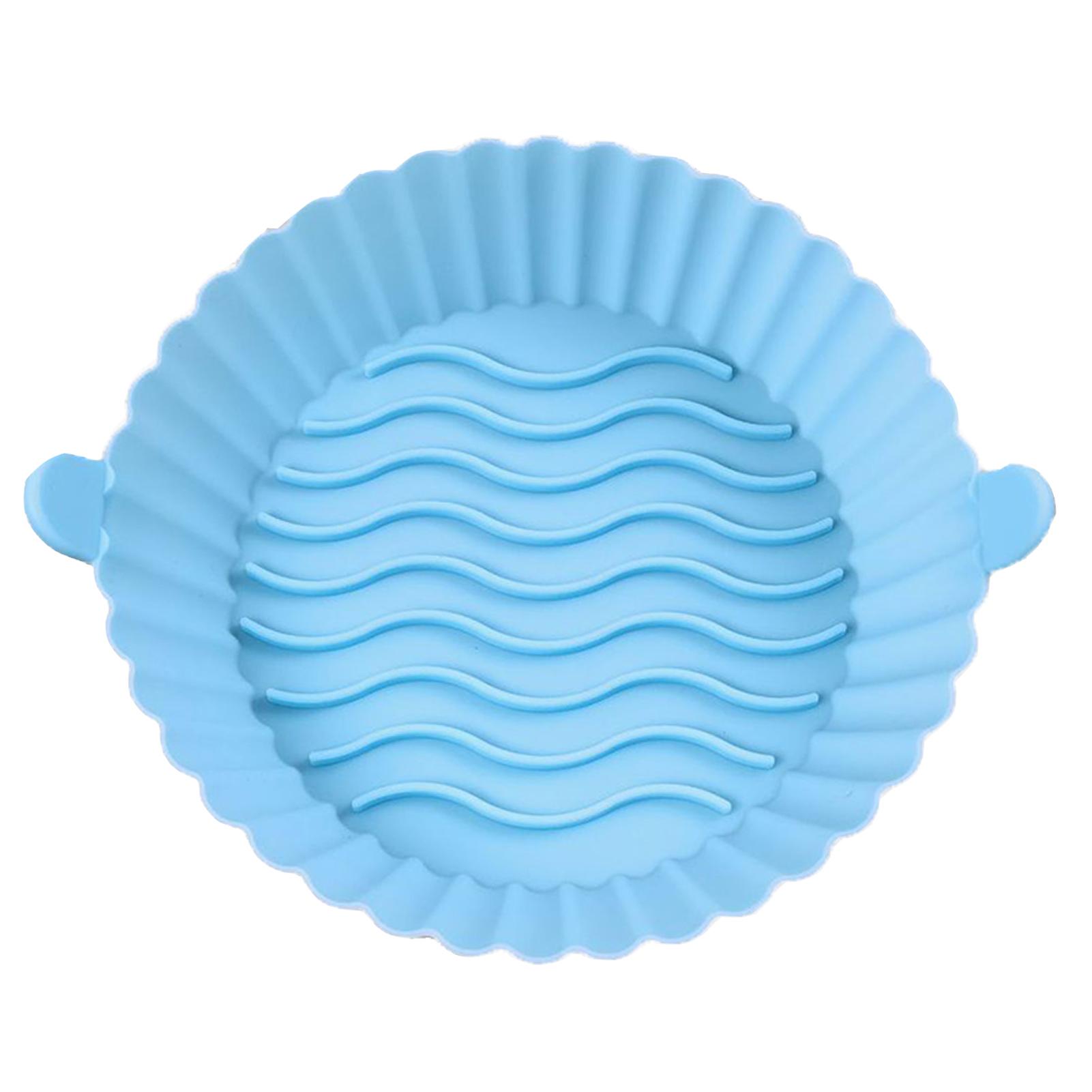 Силиконовый коврик для фритюрницы с держателем, многоразовый аксессуар для духовки и фритюрницы синий