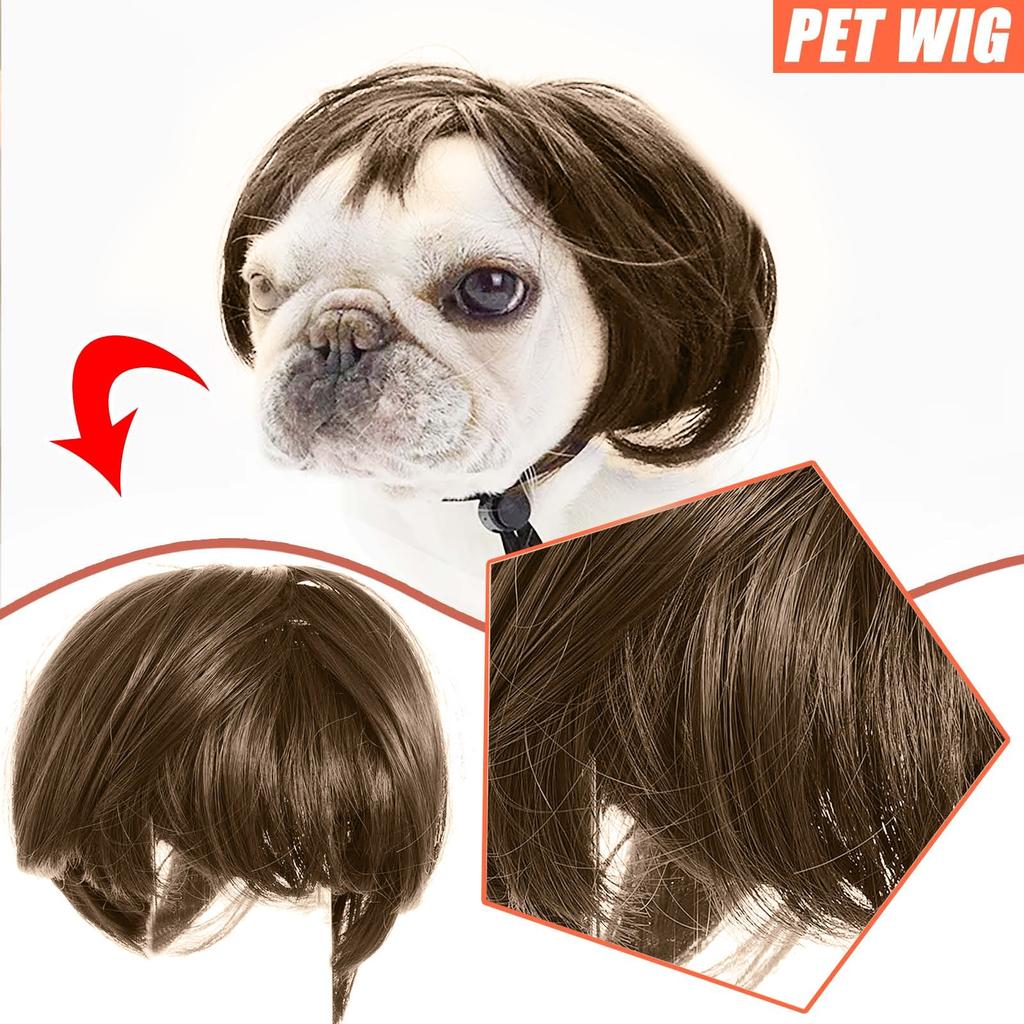 Pet Cat Dog Funny Show MOE Wig Explosives Head With Fringe Small Braids Wig