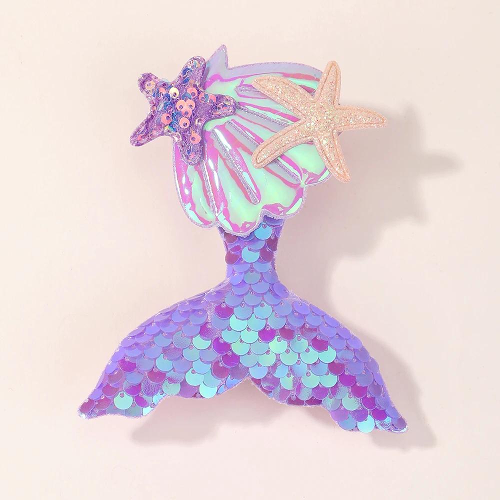 1PC New Mermaid Princess Tail Hairpin for Girls Kids Bangs Decorative Cute Cartoon Children's Baby Headwear Hair Accessories