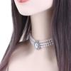 Schicht Zink Zinklegierung Perle Hepburneske Schmuckaccessoires Koreanischer Stil Choker Damen Halskette Strass