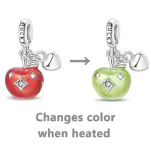 New In Charms Copper Lucky Red And Green Apple Charms Beads Fits Women 3Mm Original Bracelet Necklace Diy Fine Jewelry Gifts