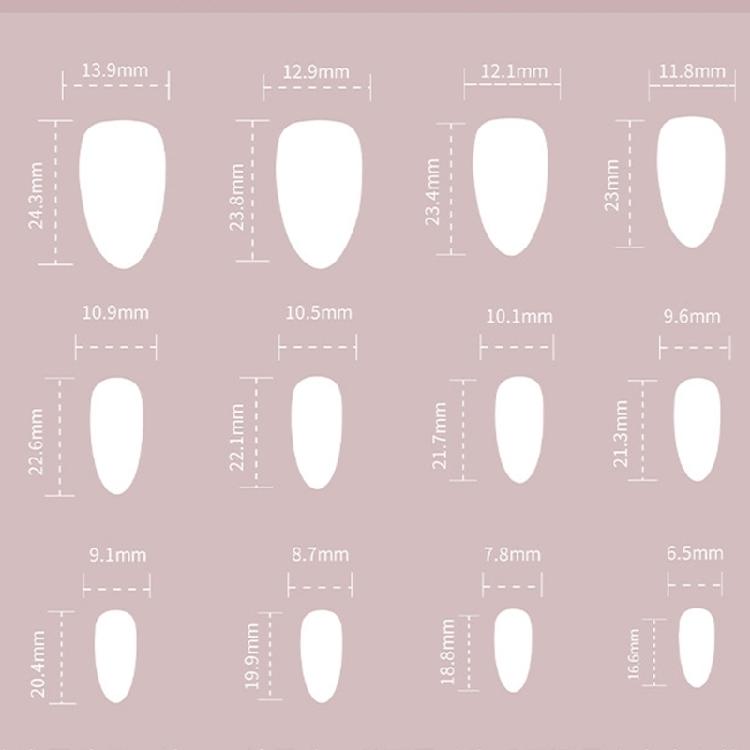 24pcs Press On Nail Short Almond False Nail With Flowers Designs Glossy Artificial Full Cover Stick On Nail for Women