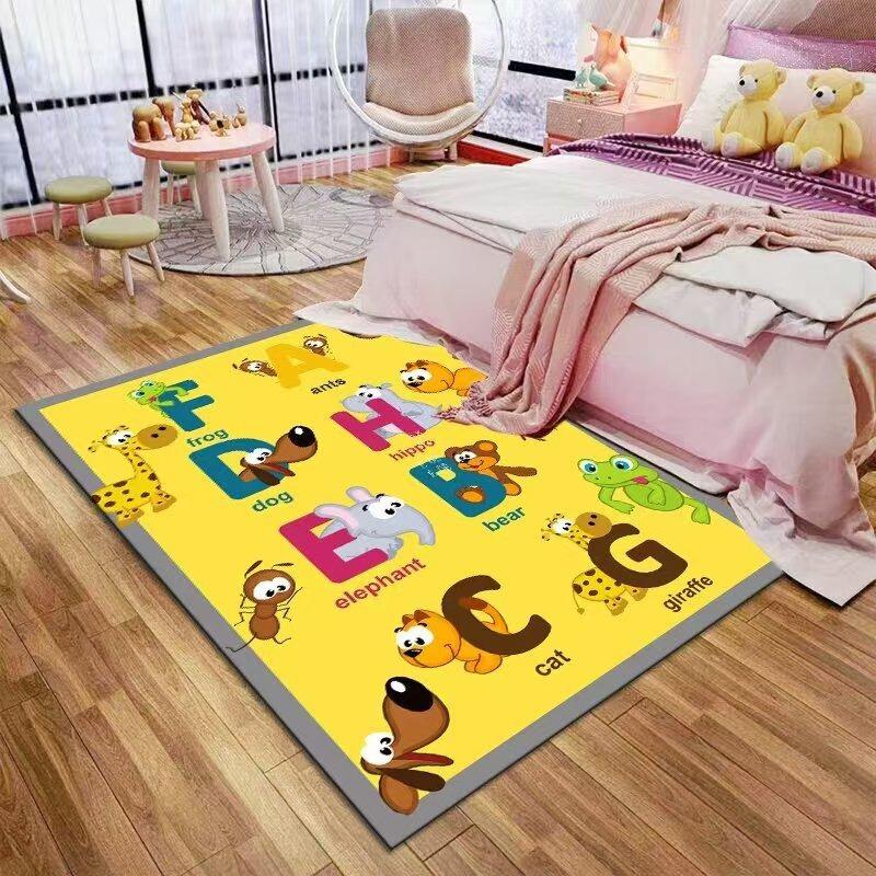Hüpfspielmatte für Kinder Jungen Mädchen Rutschfeste Cartoon-Spielteppich Baby Krabbeln Wohnzimmerboden Kinderzimmer Dekor Teppich