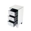 Modern And Contemporary Mirrored 3-Drawers Nightstand Bedside Table Bedroom Furniture