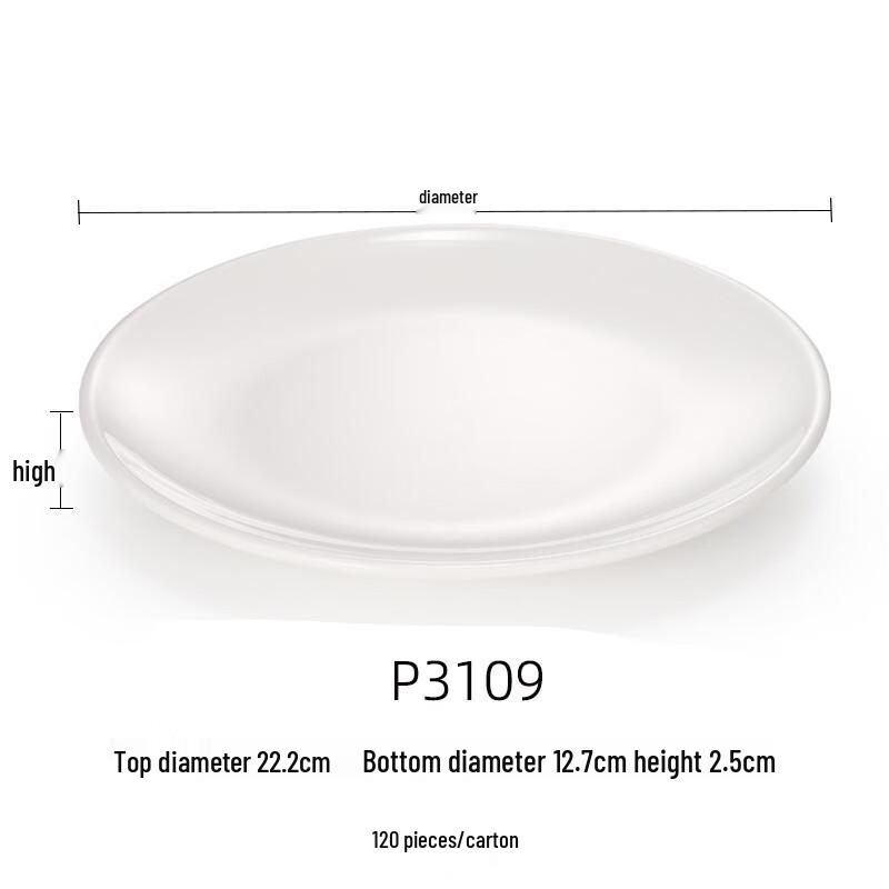 Jijun Durable White Melamine Dinner Plates (10-pack)