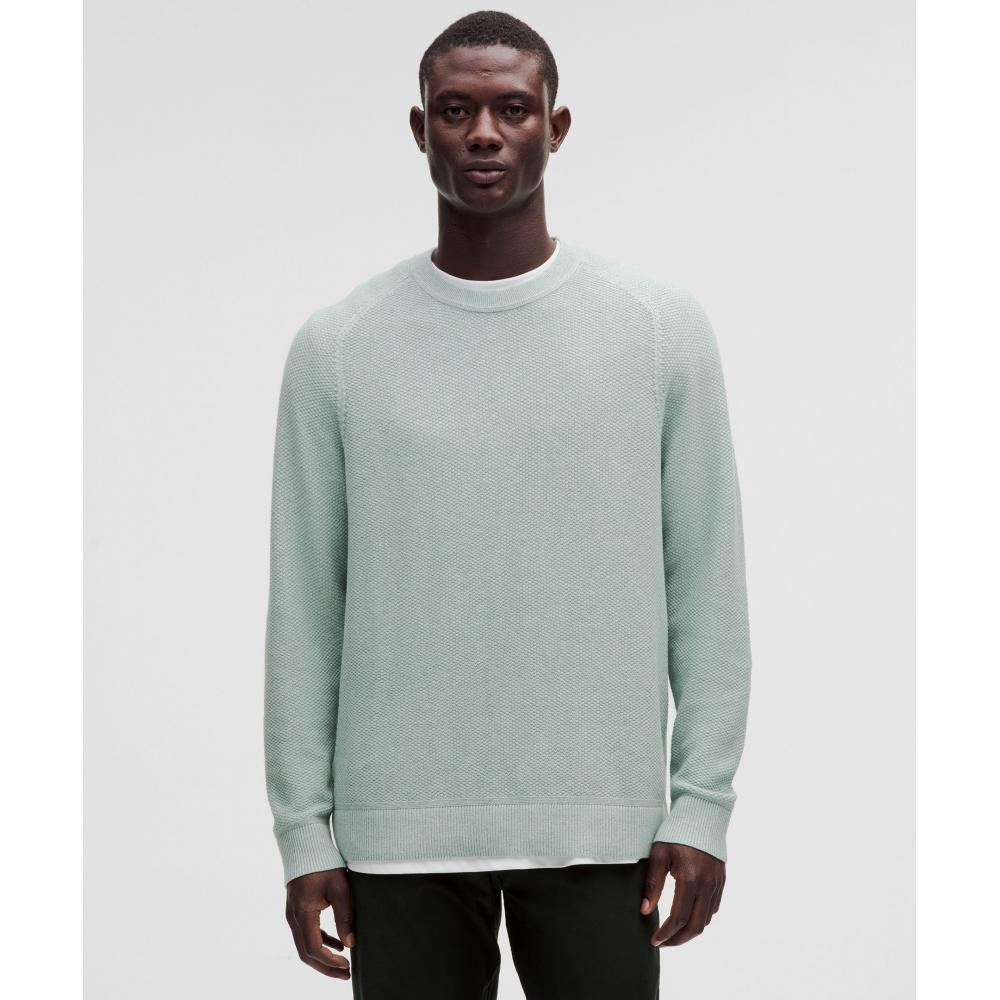 

Lululemon Фактурный вязаный свитер с круглым вырезом цвета меланж кратер-синий XXL