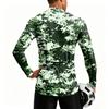 Men's Long Sleeve Cycling Jersey Breathable Quick Dry Zip Up Round Neck Printed Sports Shirt for Outdoor Activities