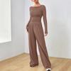Loose Fit Women's Wide-Leg Pants Two-Piece Set - Soft, Stylish, Irregular Design