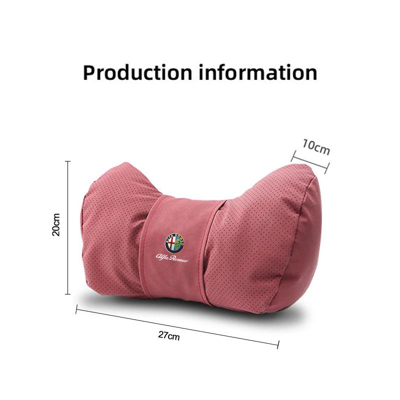 High-end Leather Car Seat Headrest Memory Foam Comfort Neck Pillow For Alfa Romeo 4C 159 166 Spider Giulia Giulietta 156 147 GT