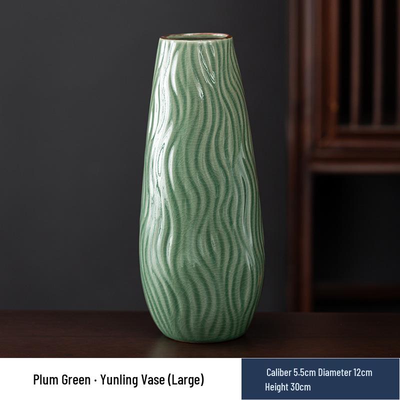 Vaso in Ceramica di Alta Gamma Ge Kiln Retrò per Fiori Freschi, Idroponica e Bambù
