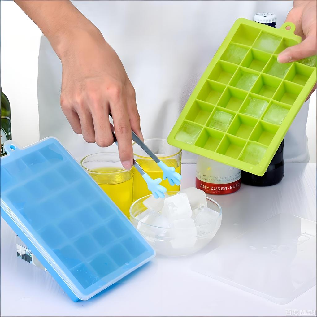 Silicone Ice Cube Tray With Lids For Food Storage And Jelly Molds For Baby Food And Fruit Puree