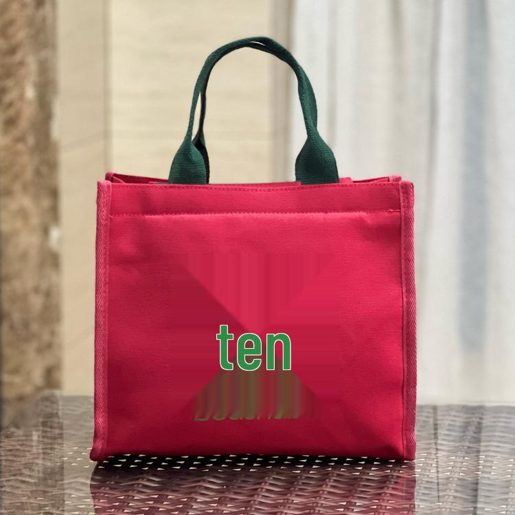 Cute Bear Canvas Lunch Tote - Large Capacity Bento Bag for Students & Moms