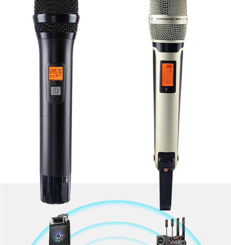 Dual UHF Wireless Microphones for Stage, Home, KTV, and Outdoor Speaker Performances