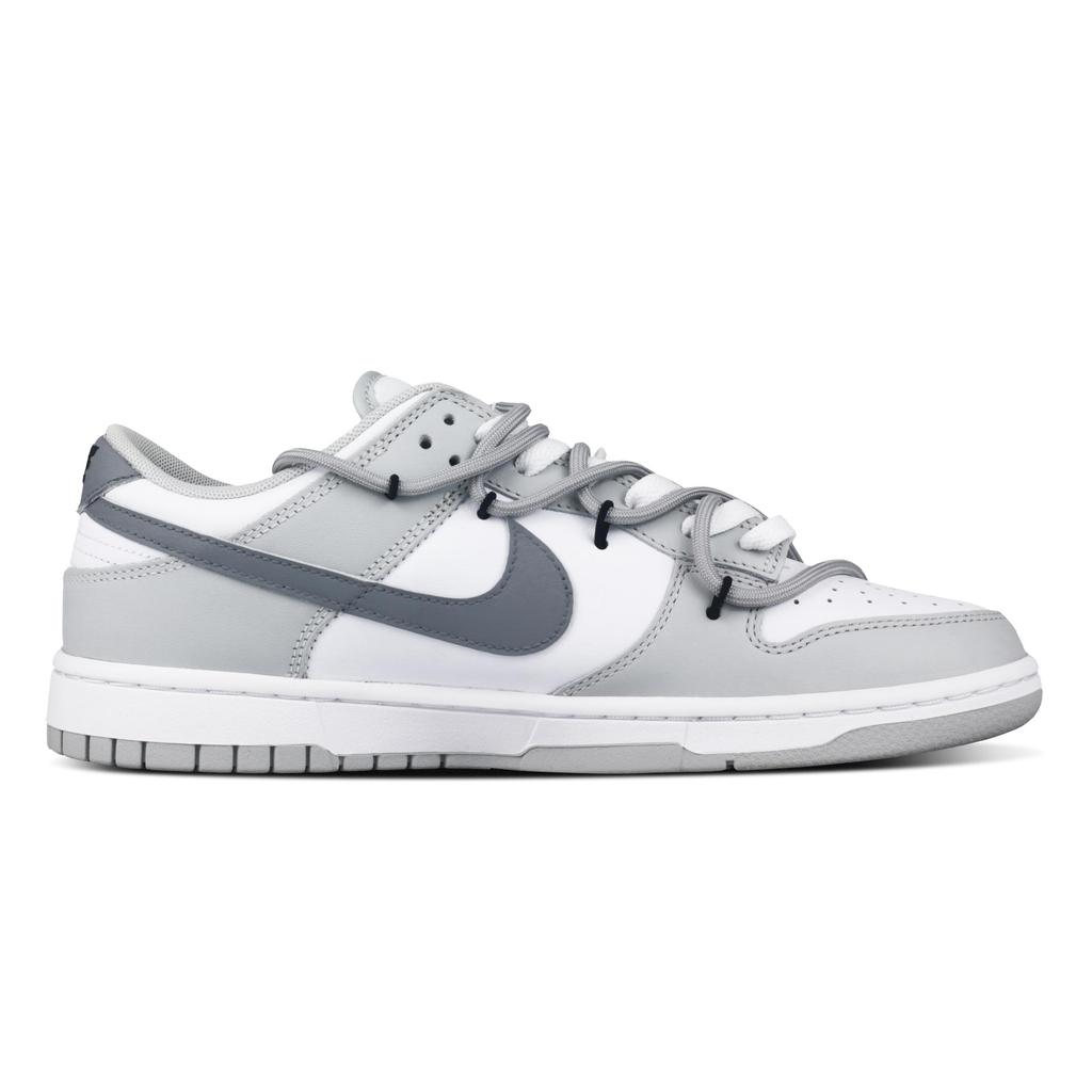 Nike Dunk Graffiti Dämpfung, Abriebfeste Low-Top Skateboard-Schuhe Herren Weiß Grau DD1391-103(Team58-)