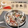 buuyyaa 316 Stainless Steel Frying Pan 24cm, Gas & Induction Compatible, Ergonomic Handle, Oven Safe, Dishwasher Safe, Home Use, Silver