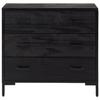 VidaXL Commode Noir 75x35x70 cm Bois de pin massif recyclé 349926