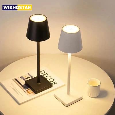 LED Schreibtischlampe USB Wiederaufladbare Tischlampe Bar Restaurant Ambiente Kabellose Touch-Lampen Wasserdichte LED-Lichter Für Hotel Schlafzimmer