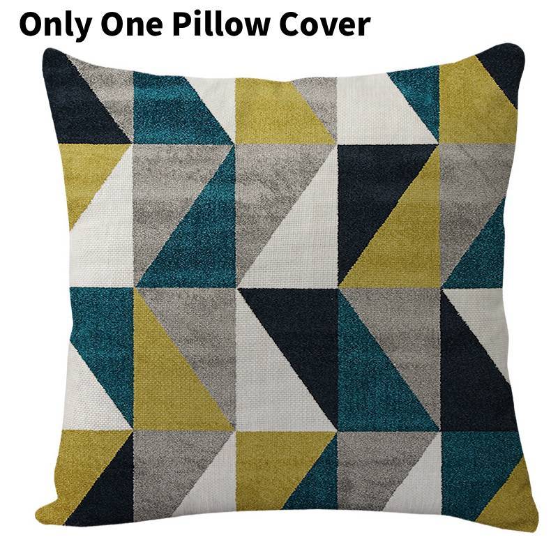 Geometric Linen Pillow Cover For Living Room Sofa Decor With Vintage Design