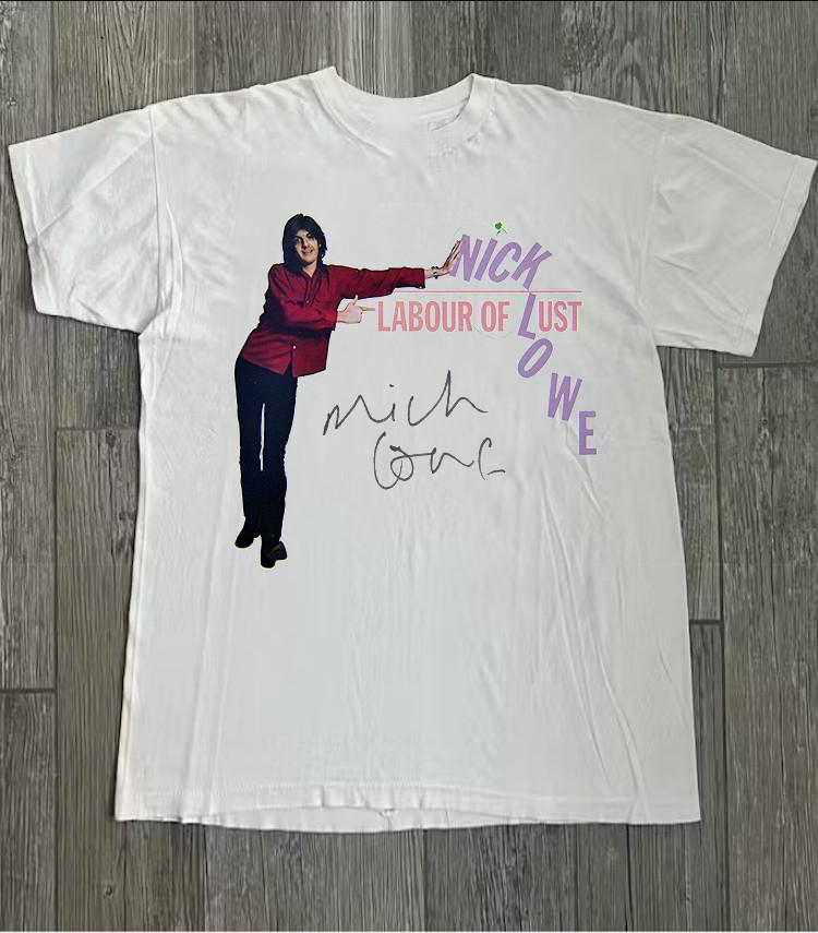 Nick Lowe Labour Of Lust Signed Unisex T-Shirt All Size GS265 Unisex T-Shirt S