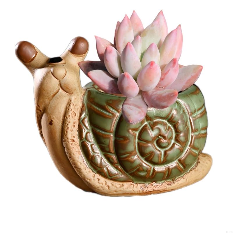 Pot de Fleur Céramique Plante Grasse Pot Escargot Pot à Fleurs Ornement pour Plantes Grasses Cactus Contenant pour Maison Balcon B03E