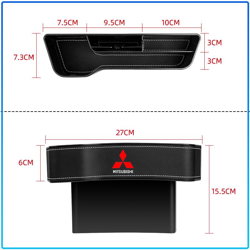 2Pcs Car Seat Organizer Seat Crevice Storage Box Multifunction Goods For Mitsubishi Lancer Lancer ASX Outlander 2 3 Pajero Mirage Exzos Pajero 4