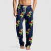 Men's Knitted Fashion Print Pocket Casual Pants Pajama Pants