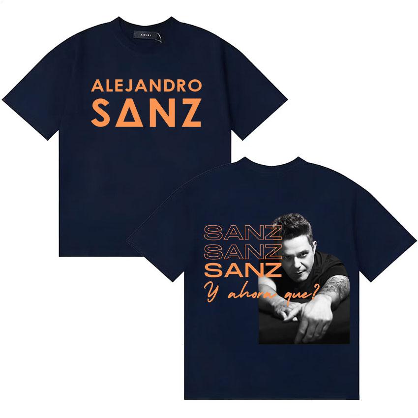 Rapper Alejandro Sanz Mode Sommer T-Shirt Unisex Damen Harajuku Stil Baumwolle Kurzarm T-Shirt Musikliebhaber T-Shirts Streetwear