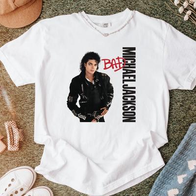 Michael Jackson Bad Comfort Colors Unisex T-Shirt, MJ Vintage Grafik-T-Shirt, King of Pop 80er Jahre Musik Unisex T-Shirt
