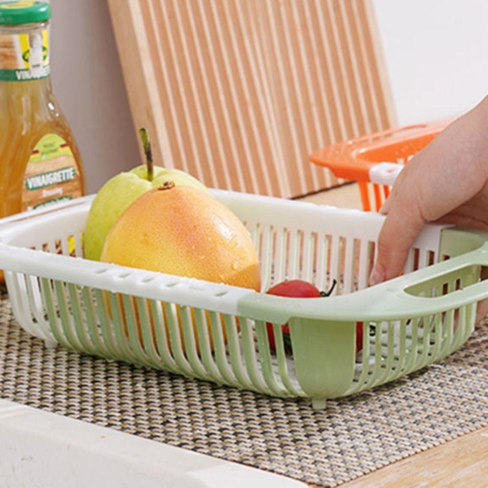 Fashion Double-layer Kitchen Drain Basket Retractable with Filter Tray Sink Storage Rack Filter Rack