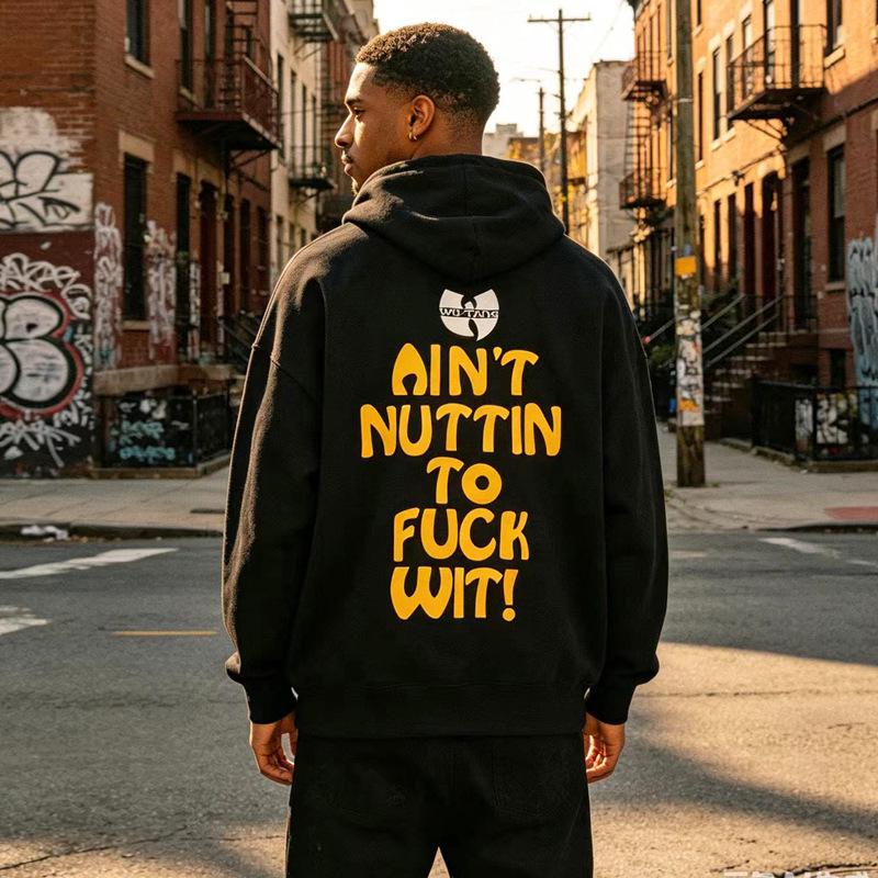 WUTANG School Retro Hip Hop Classic Print Hoodie