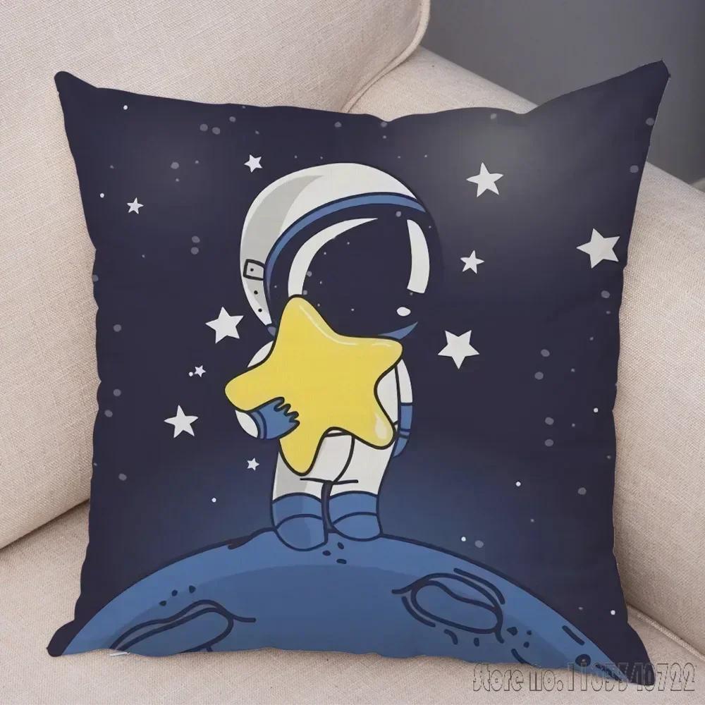 Anime Cartoon Astronauts Cosmic Sky Cushion Cover Plush Pillowcase Pillow Case Shams Party Sofa Home Decor 45x45cm Kids Gift