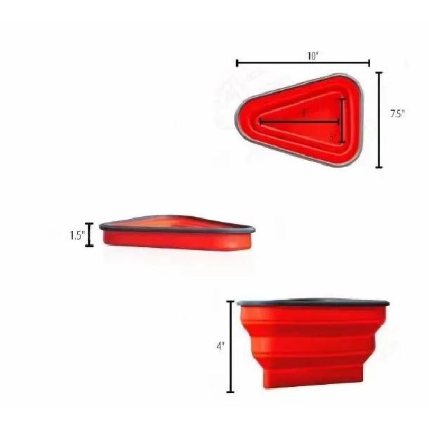 Baby Food Grade Silicone Folding Pizza Box Reusable Triangle Pizza Packing Box Take Away Box Silicone Children Food Storage Box