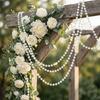 8mm Size Pearl Beads Garland White Beige Color Beads Garland Faux Pearl 10M Pearl Bead Roll Floral Centerpieces