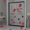 Halloween Decorations Blood Prints Wall Stickers Blood Footprints Ghost Axe Props Easter Stickers Window Stickers