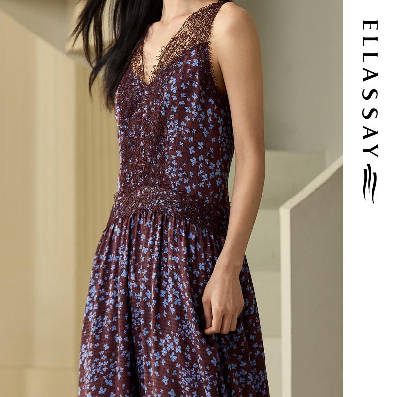 ELLASSAY 2025 Summer Jacquard V-Neck Midi Dress