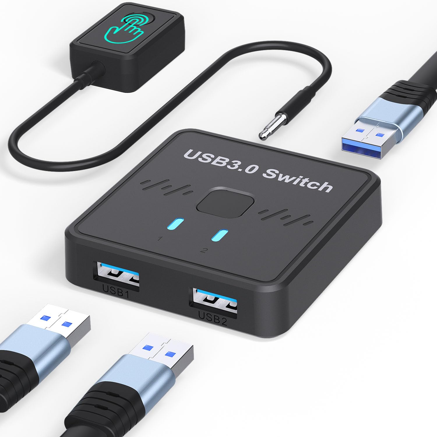 

USB Двунаправленный 2 1 2 Портативный Переключатель для 2 Использования 1 Принтера с 2 USB 2 1 Переключатель Клавиатуры, USB-A Переключатель, Входы, Выход/1 Вход, Выходы, ПК, ПК, чёрный