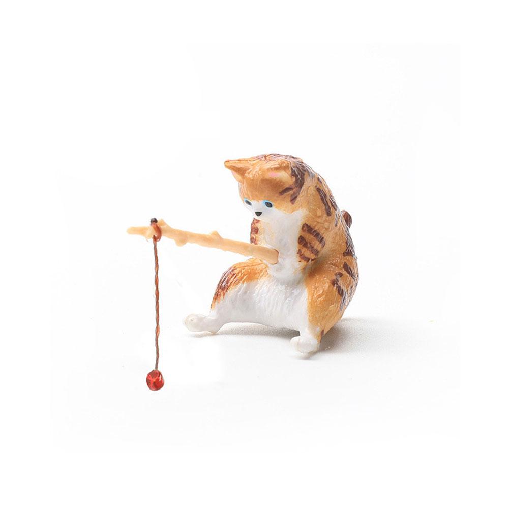 Fishing Cat Aquariums Decorations Fish Tank Hangable Landscape Aquarium Cat Fishing Ornament Home Aquarium Decor