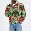 Herren Flanell Sweatshirt mit Stehkragen und Weihnachtsdruck für Freizeitkleidung an den Feiertagen