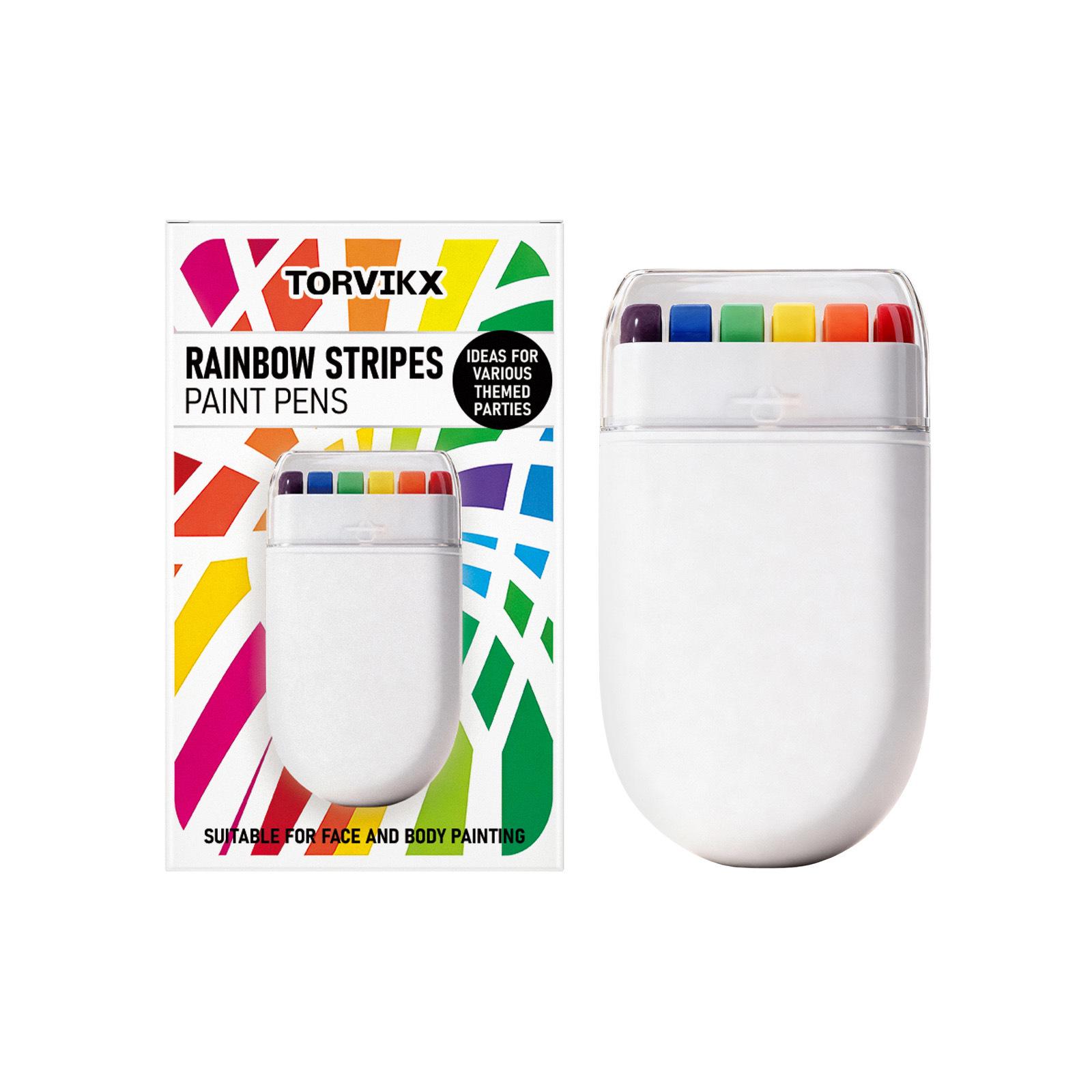 TORVIKX Rainbow Face Paint Pens: Bright, Convenient Body & Face Makeup for Kids Parties