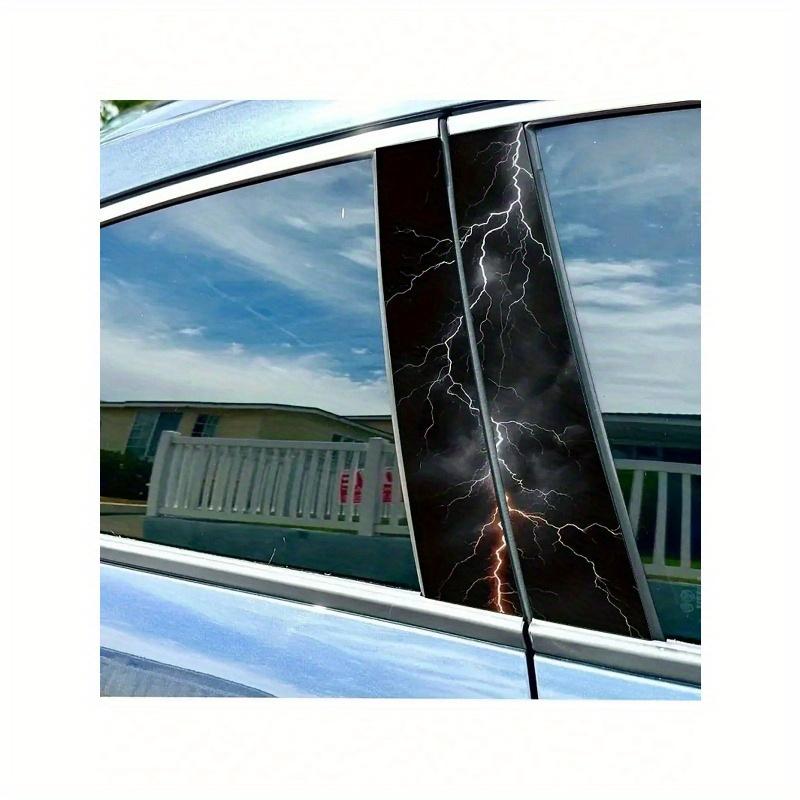 2pcs Thunder and Lightning Car Decals - Durable, Easy Apply Rectangular Stickers for Bumpers & Pillars, Semi-Matte Finish Skull Car Accessories
